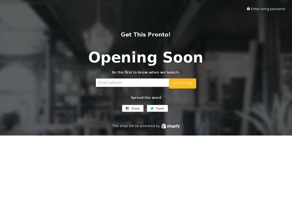 getthispronto.com — Shopify storefront screenshot