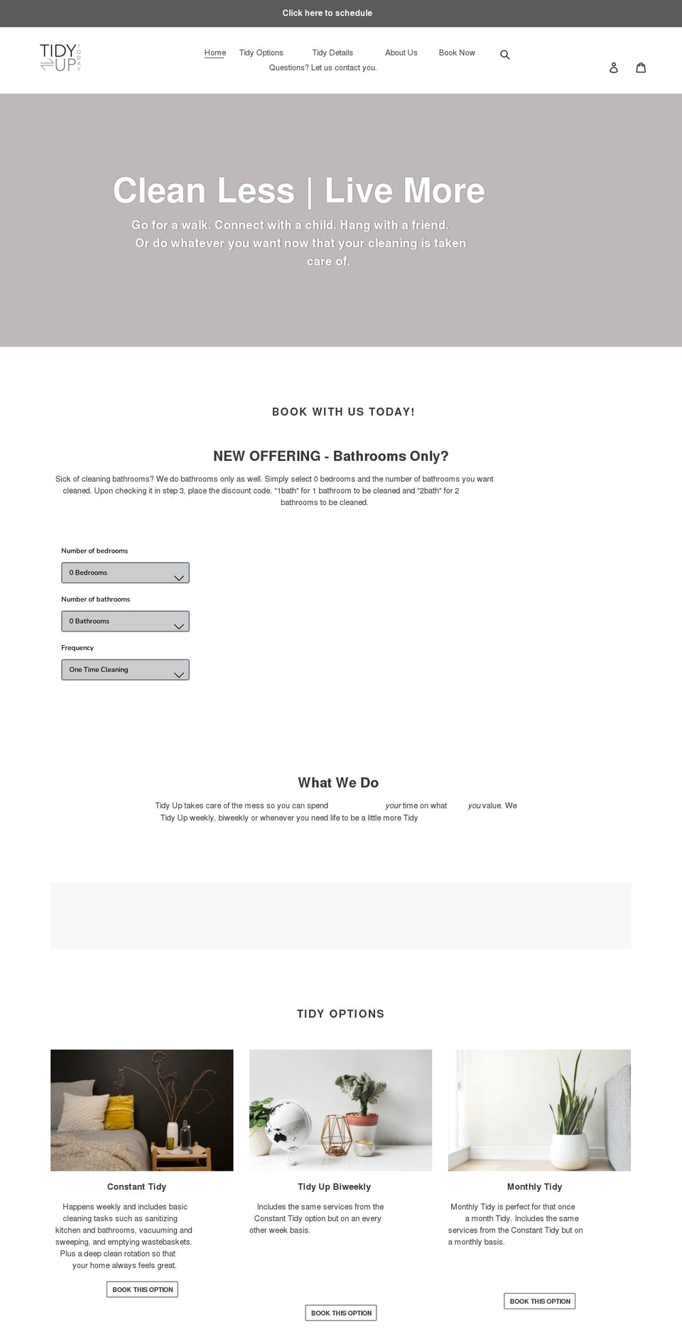 gettidyup.com shopify website screenshot