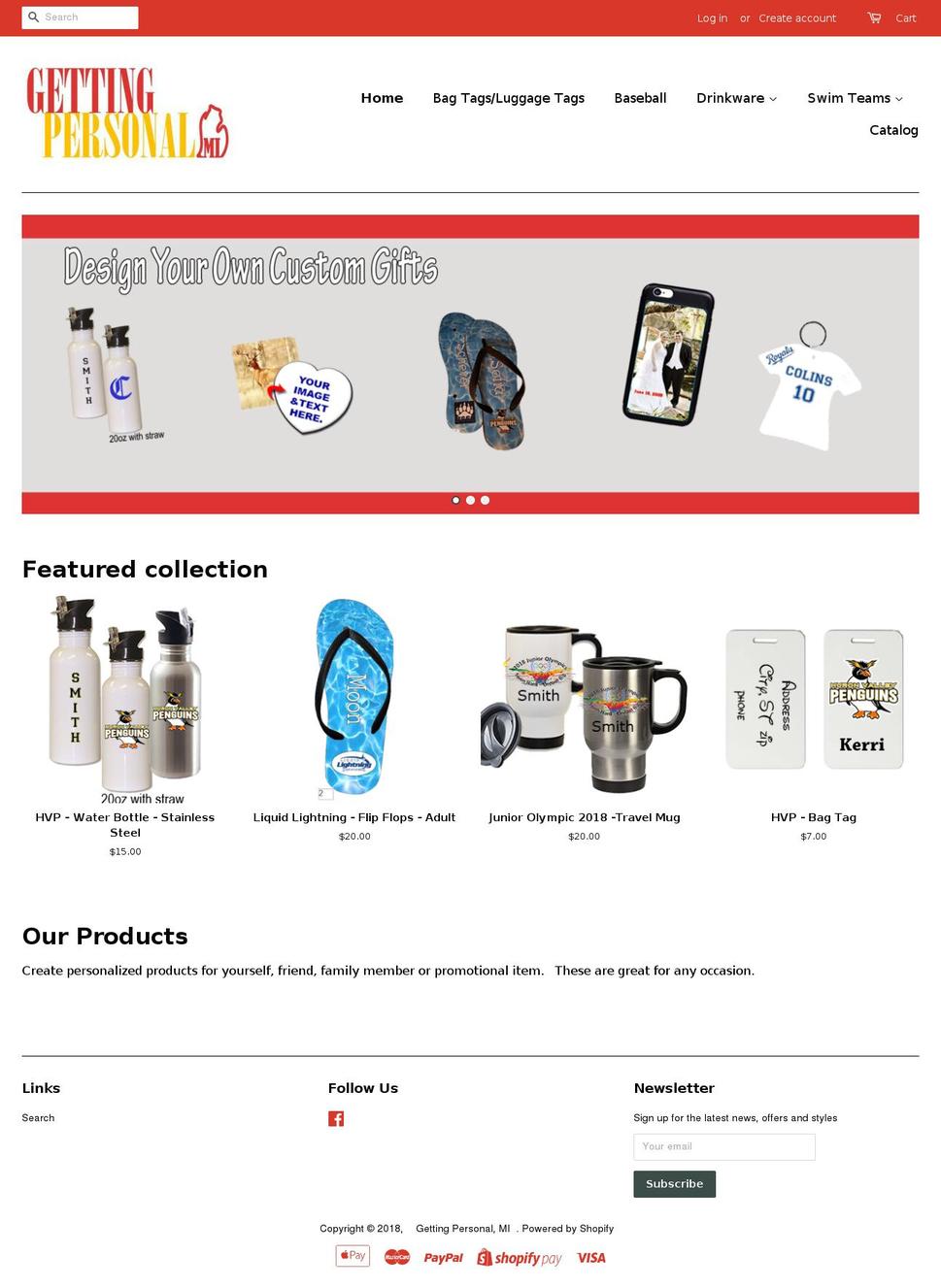 gettingpersonalmi.us shopify website screenshot