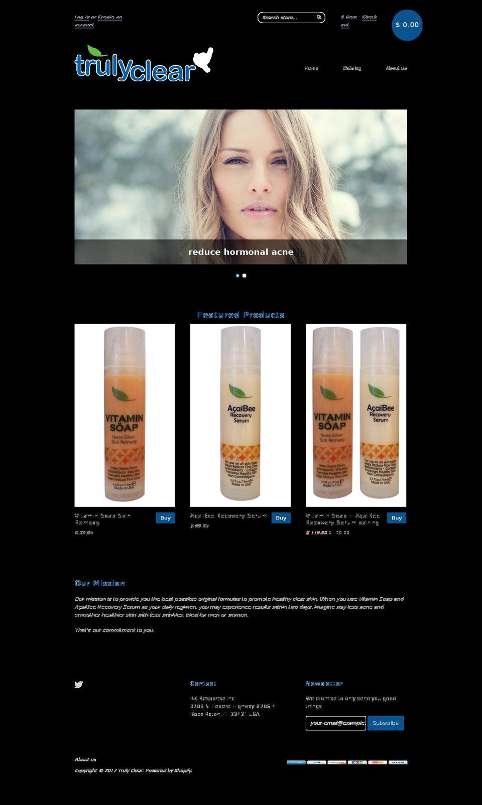 gettrulyclear.com shopify website screenshot