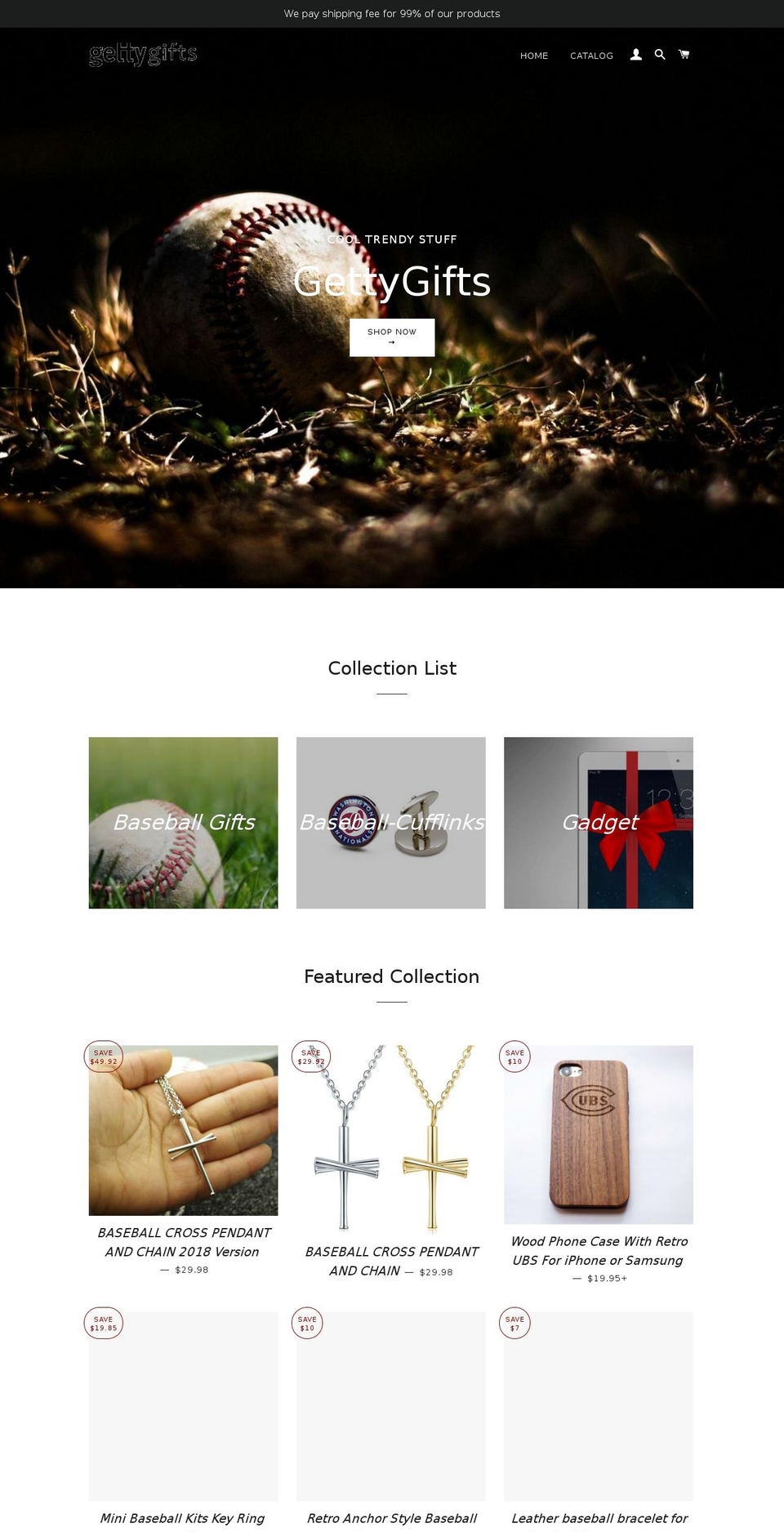 gettygifts.com — Shopify storefront screenshot