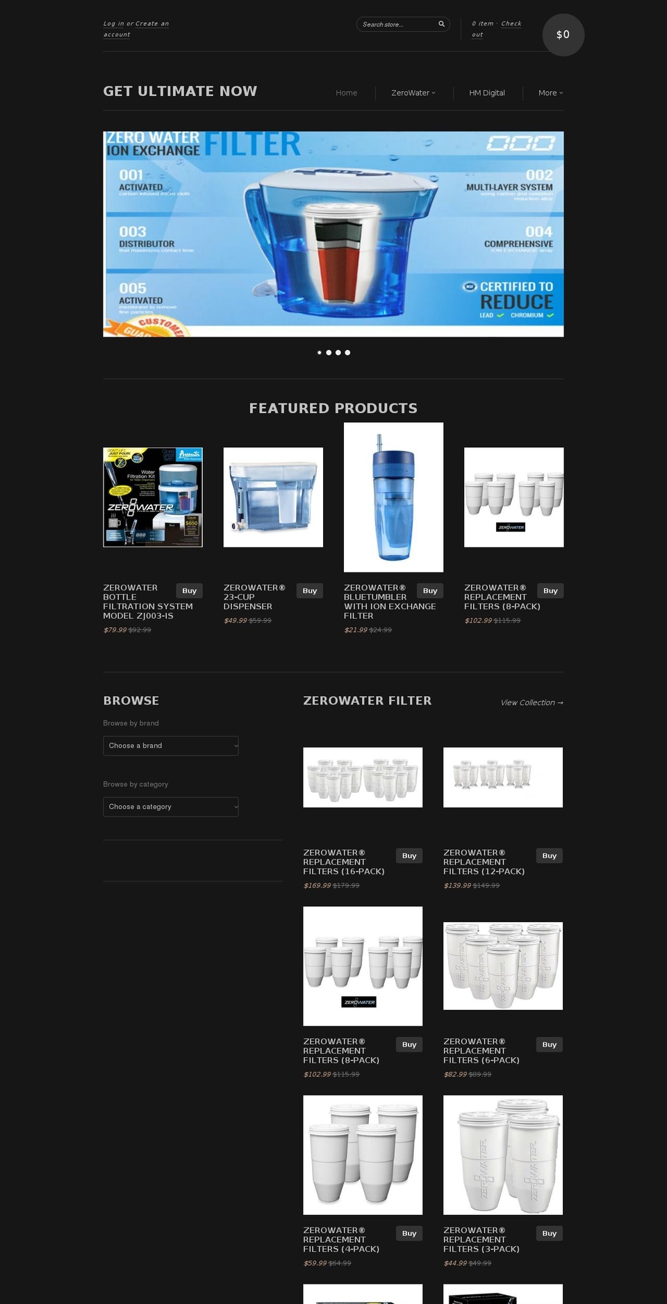 getultimatenow.com shopify website screenshot
