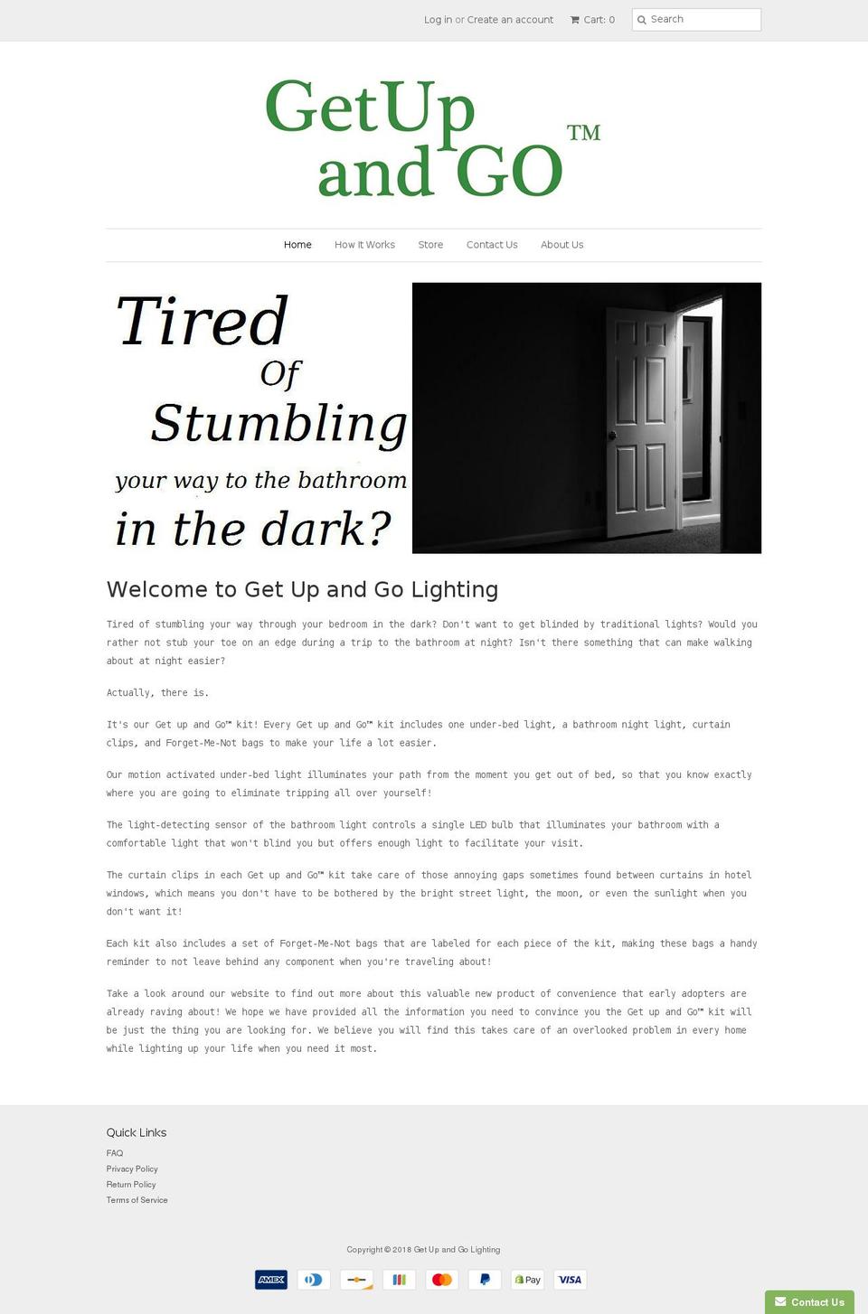 getupandgolighting.com — Shopify storefront screenshot