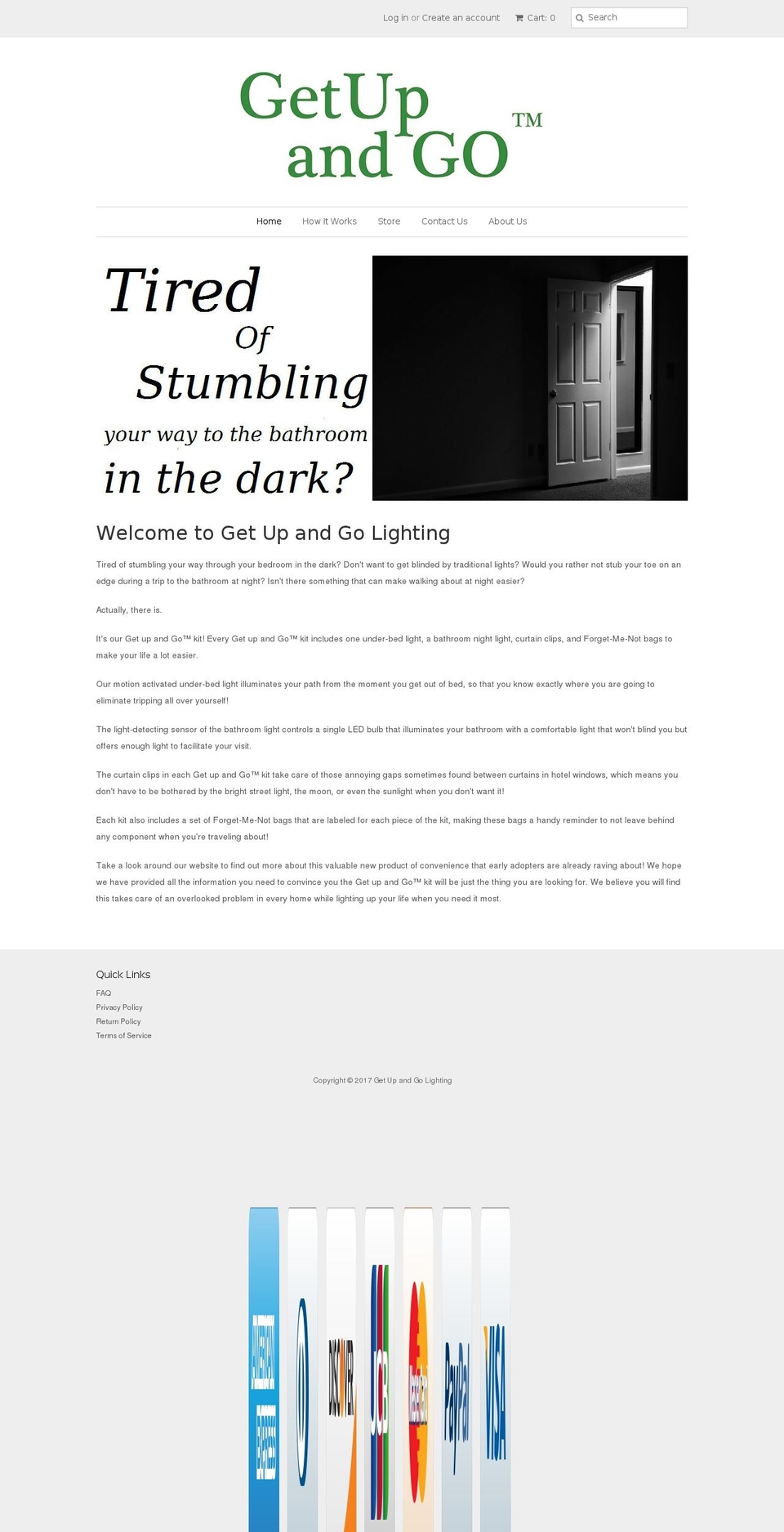 getupandgolighting.net shopify website screenshot