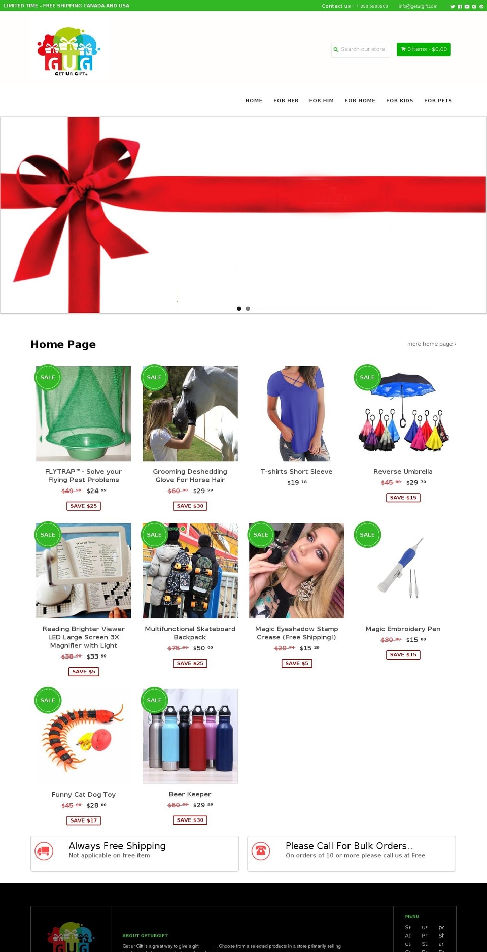 purchase-your-own-copy-support-develiper Shopify theme site example geturgift.com