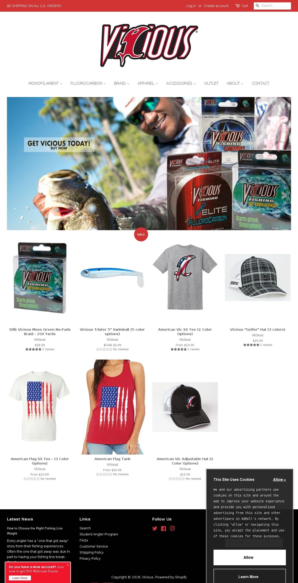 getvicious.com — Shopify storefront screenshot