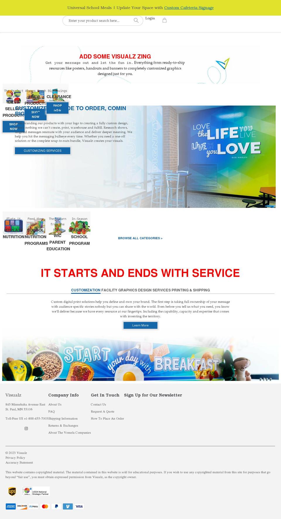 getvisualz.com shopify website screenshot