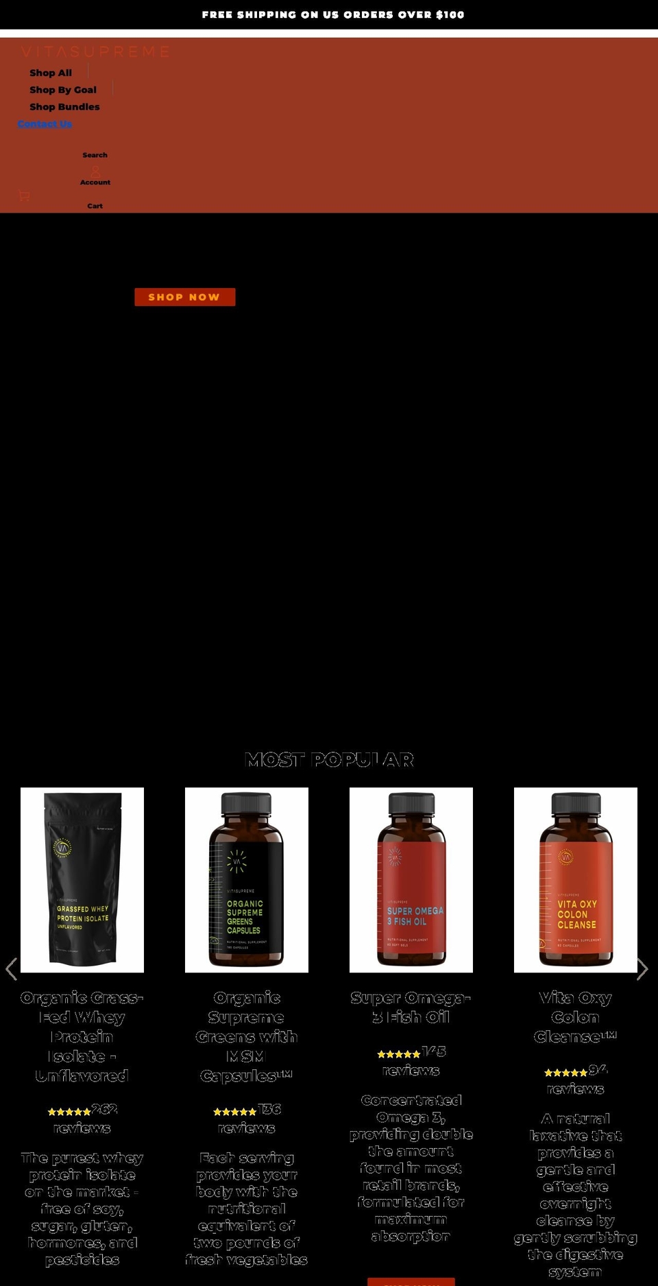 getvitasupreme.com — Shopify storefront screenshot