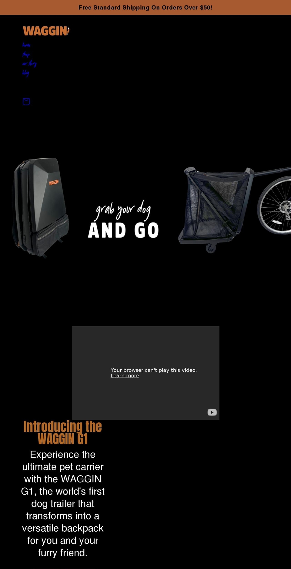 Luxe edit Shopify theme site example getwaggin.com