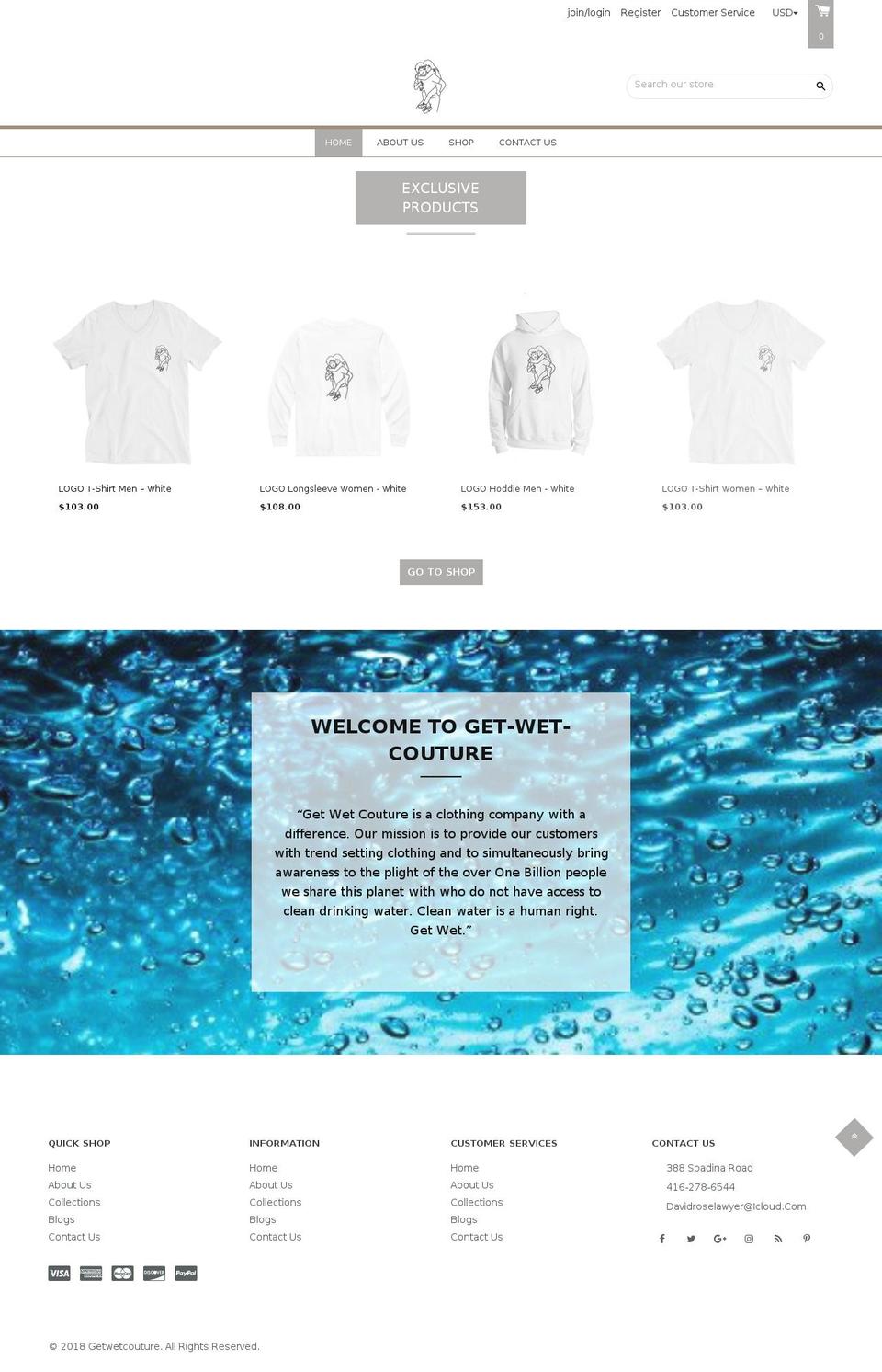 getwetcouture.com — Shopify storefront screenshot