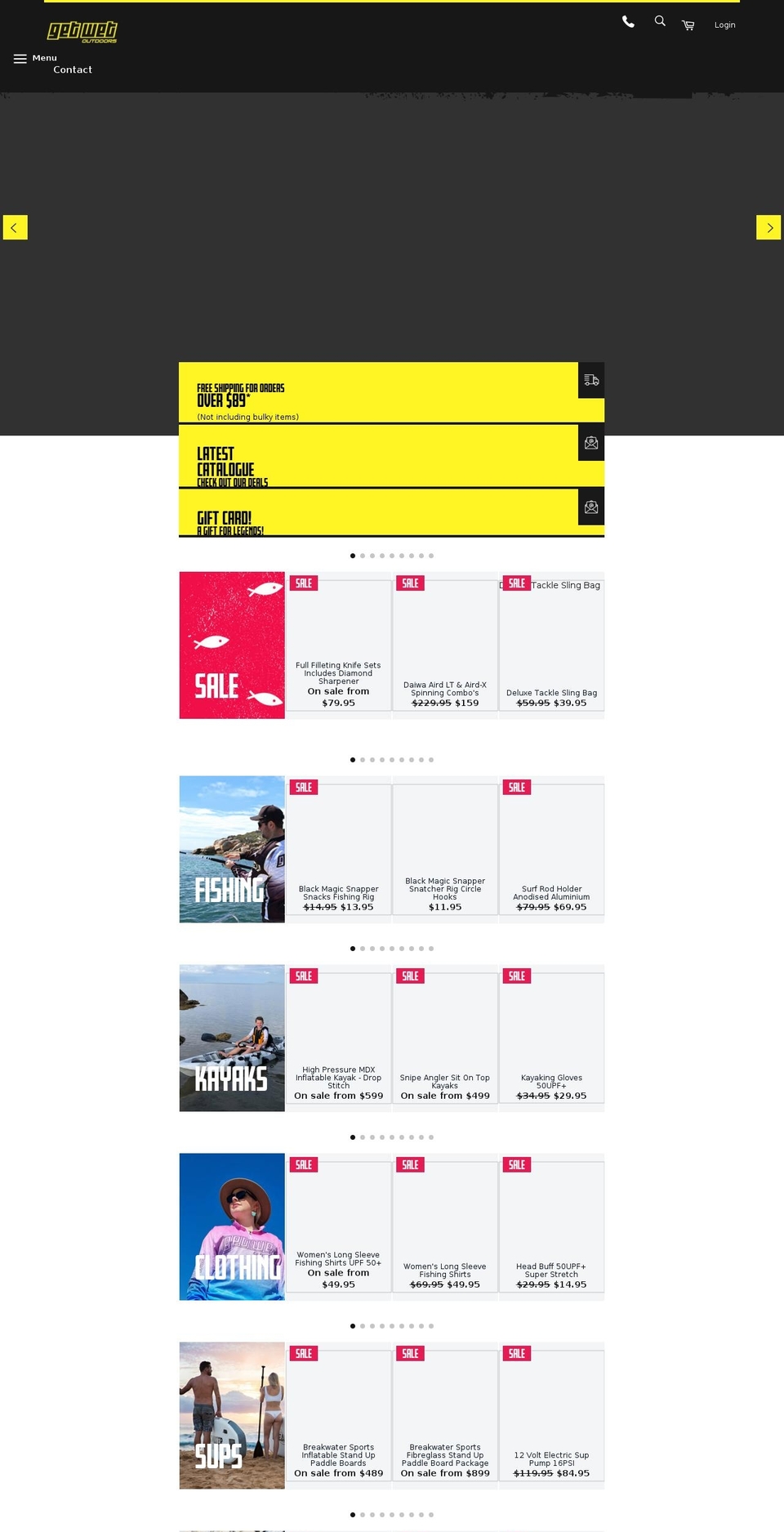 getwetoutdoors.com.au shopify website screenshot