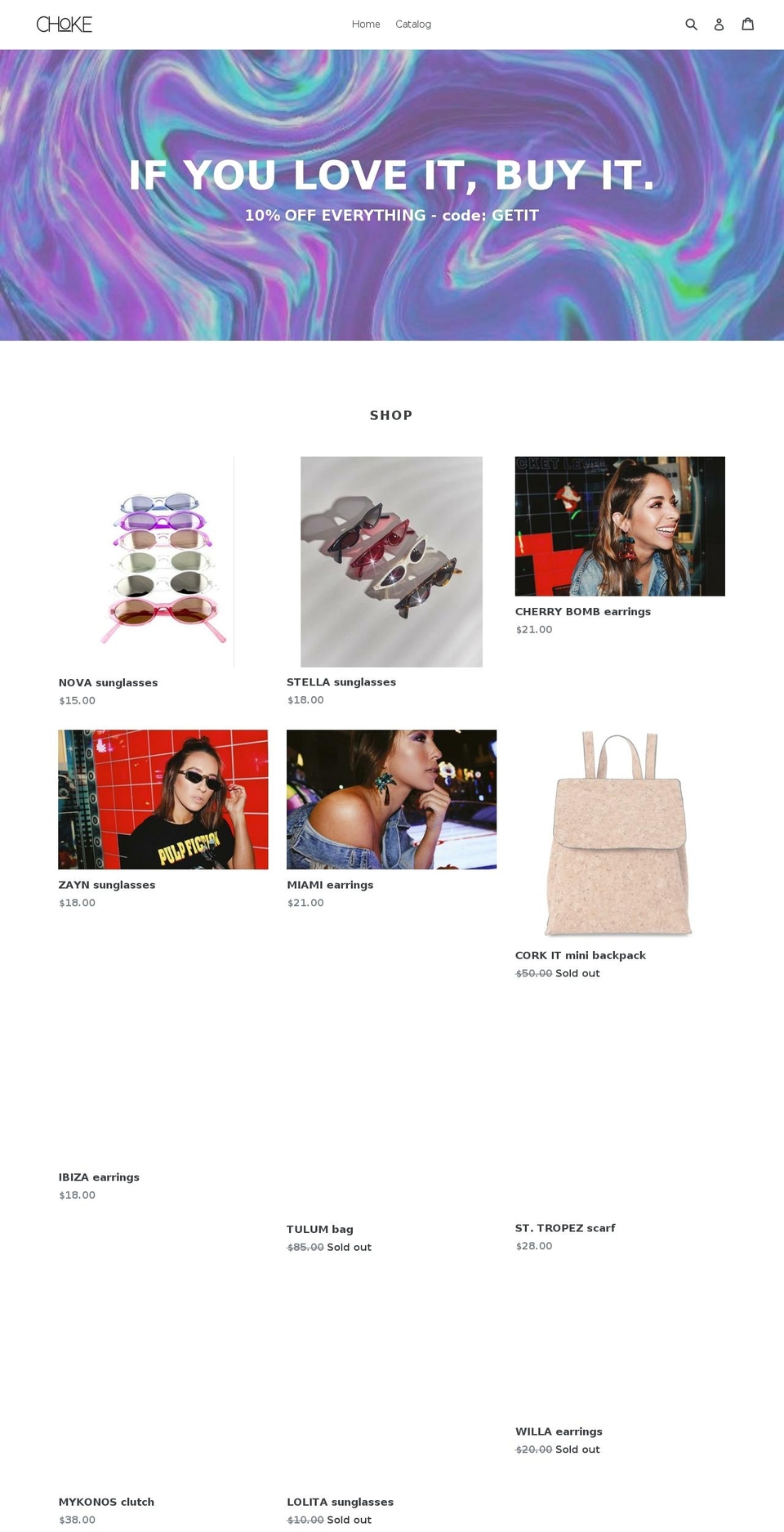 getxchoked.com — Shopify storefront screenshot