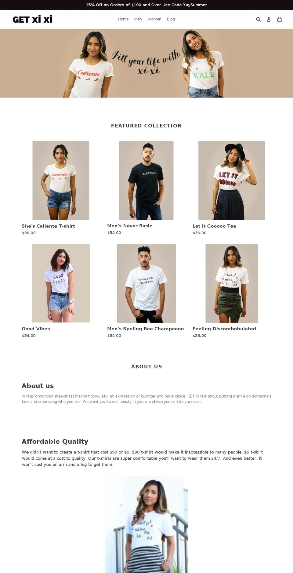 getxixi.com — Shopify storefront screenshot
