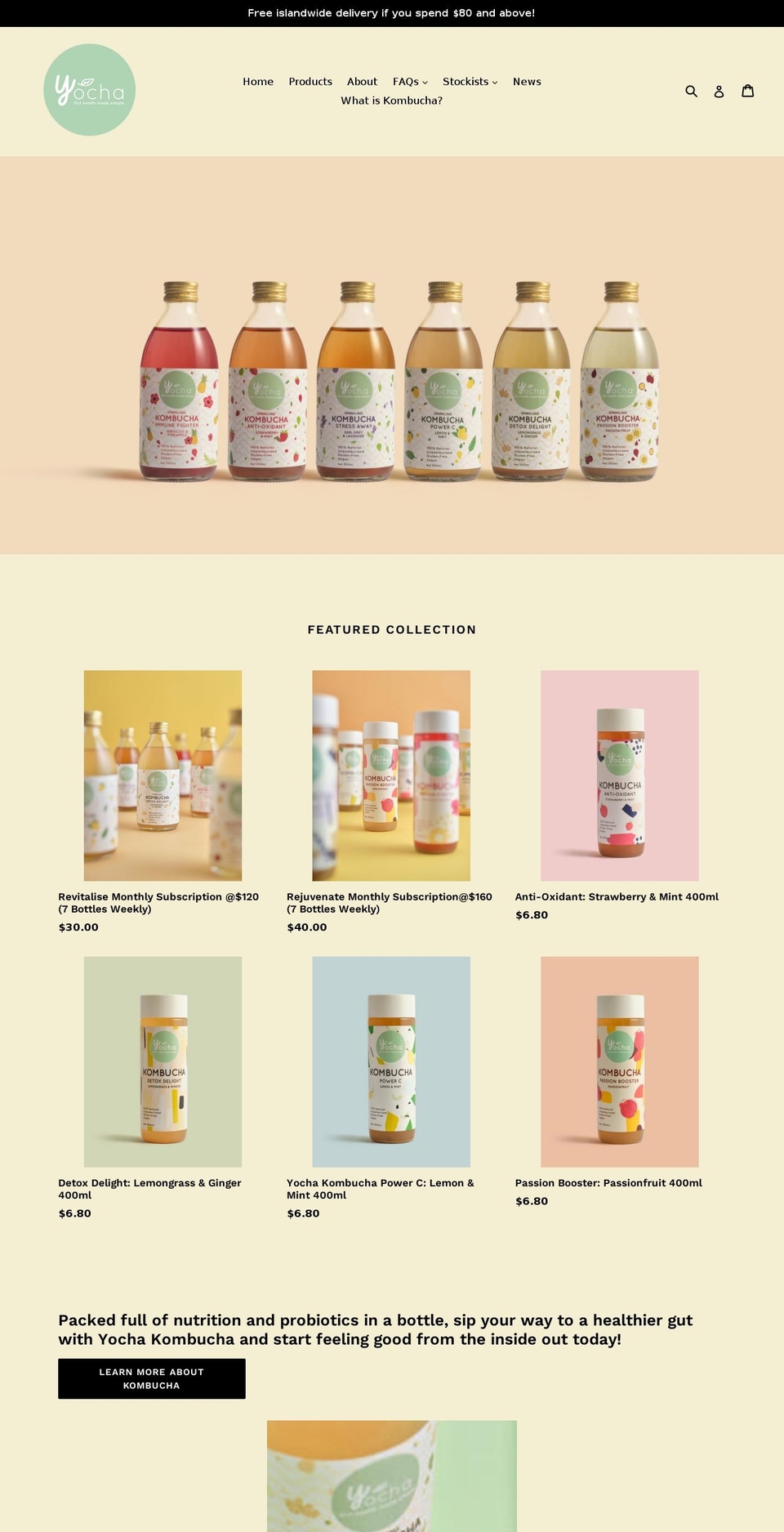 getyocha.com — Shopify storefront screenshot