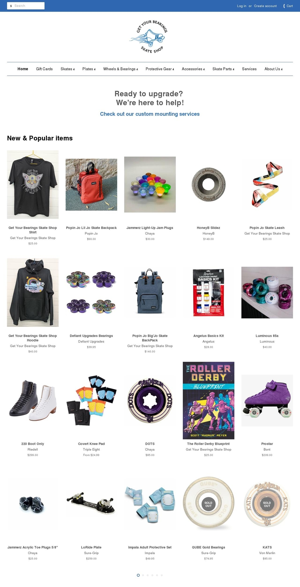 getyourbearingsskate.com shopify website screenshot