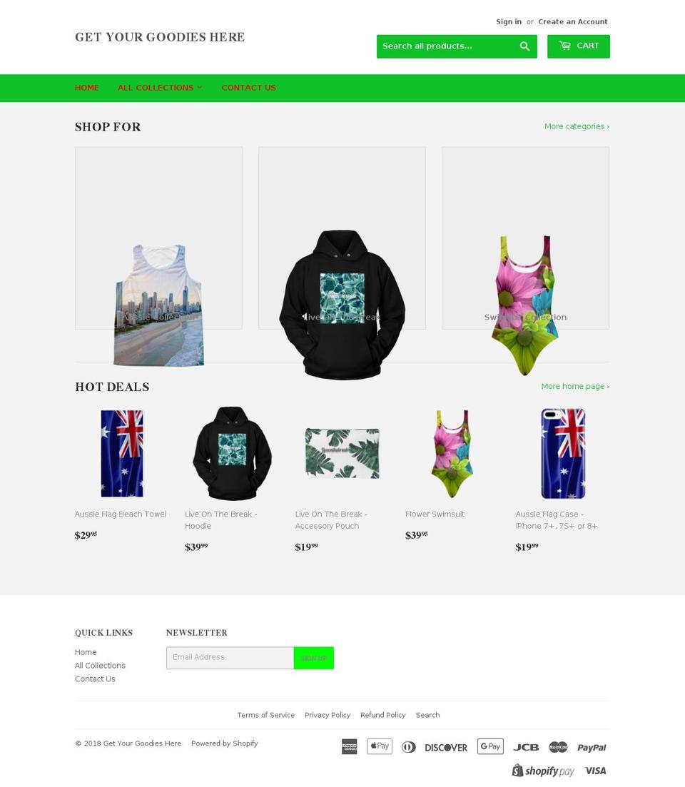 getyourgoodies.com — Shopify storefront screenshot