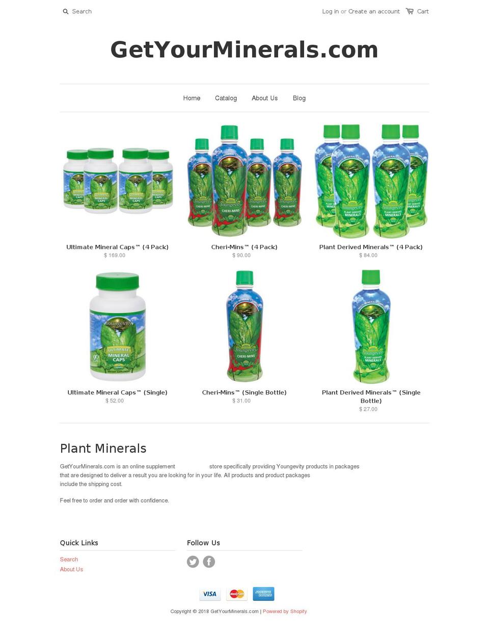 getyourminerals.com — Shopify storefront screenshot