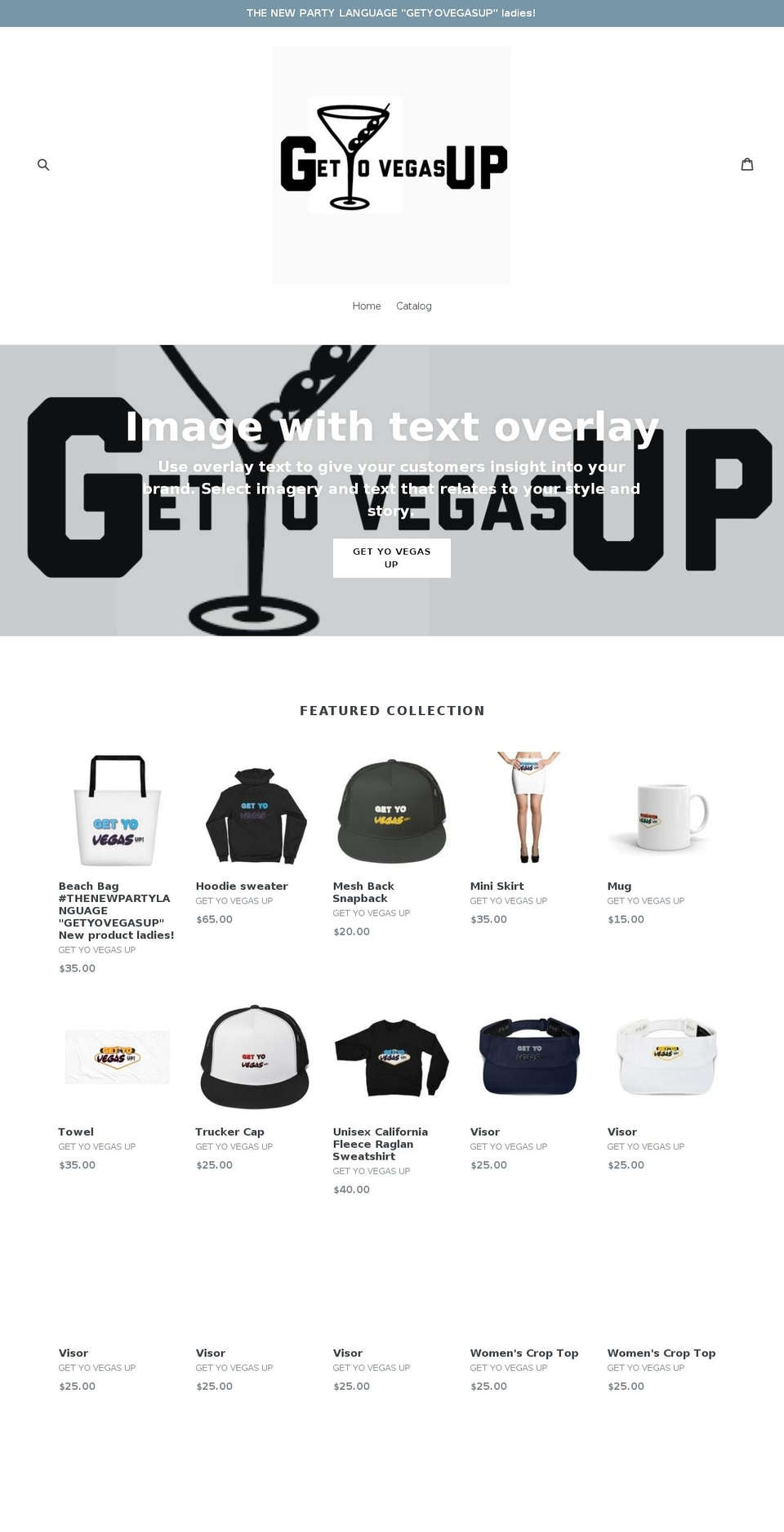 getyovegasup.com — Shopify storefront screenshot