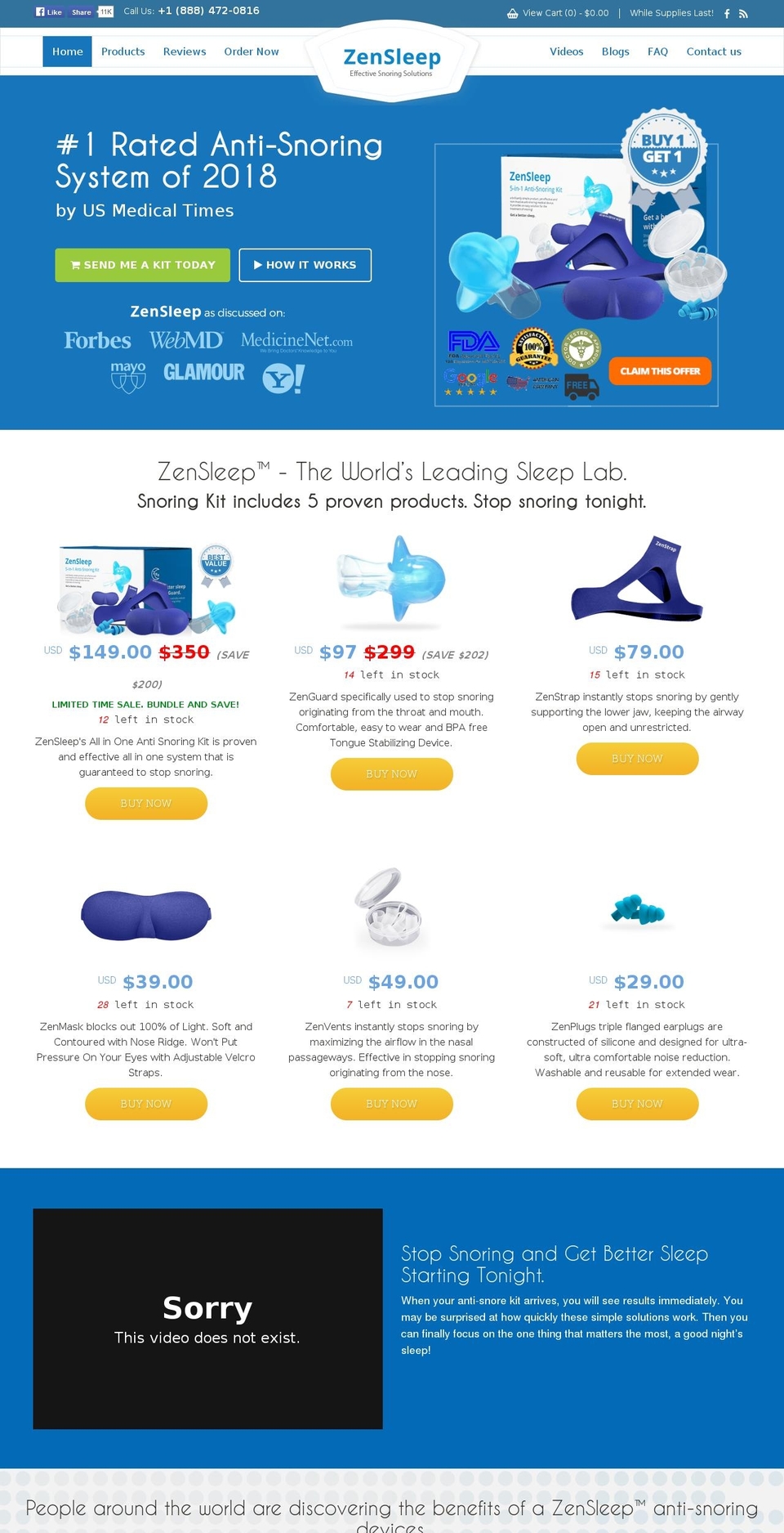ZenSleep Shopify theme site example getzensleep.com