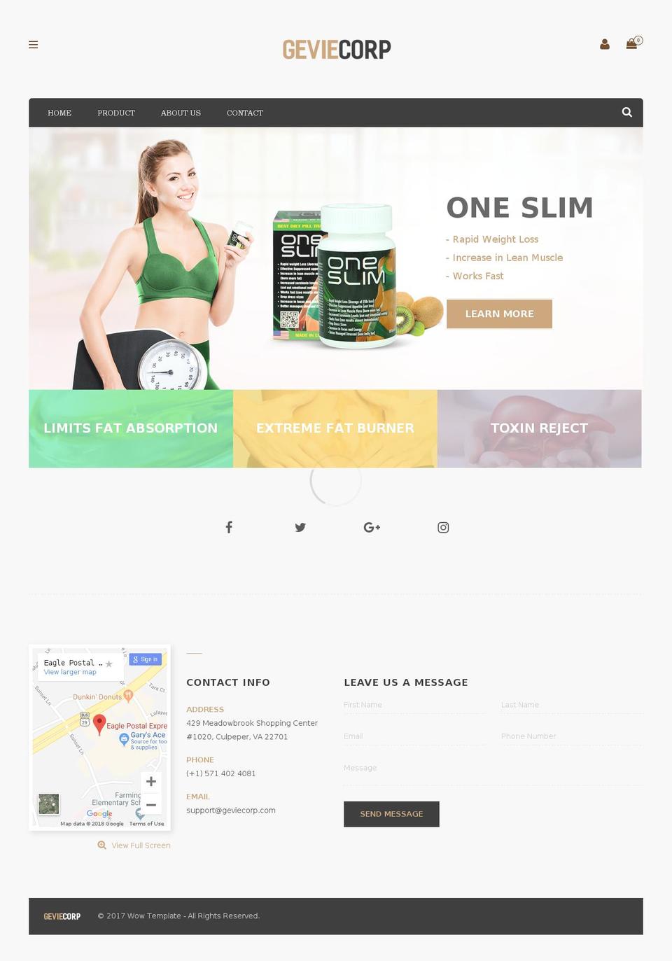 geviecorp.com — Shopify storefront screenshot