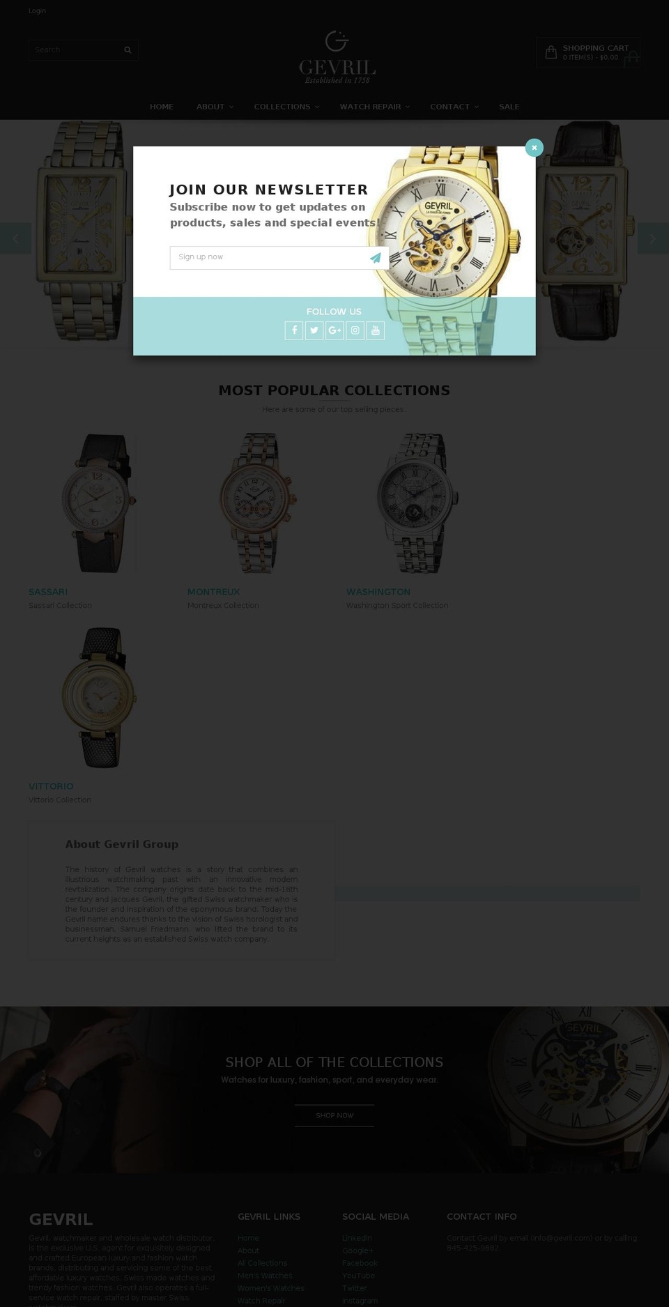 gevril.com shopify website screenshot