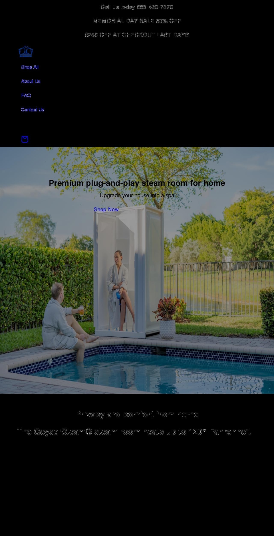 geyserspa.com shopify website screenshot