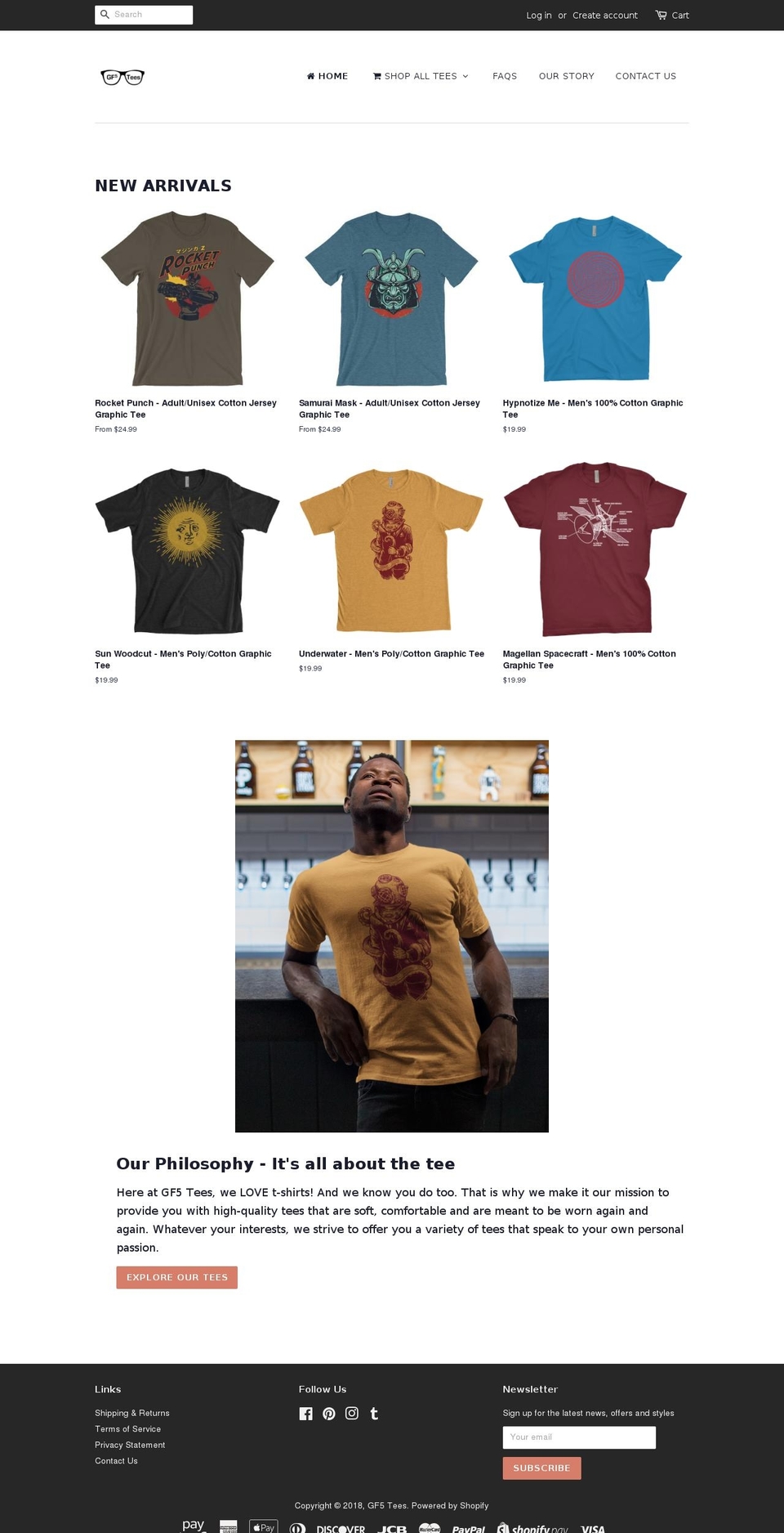 gf5tees.com shopify website screenshot