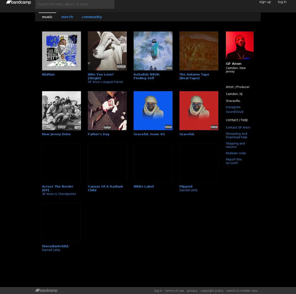 gfanon.com shopify website screenshot