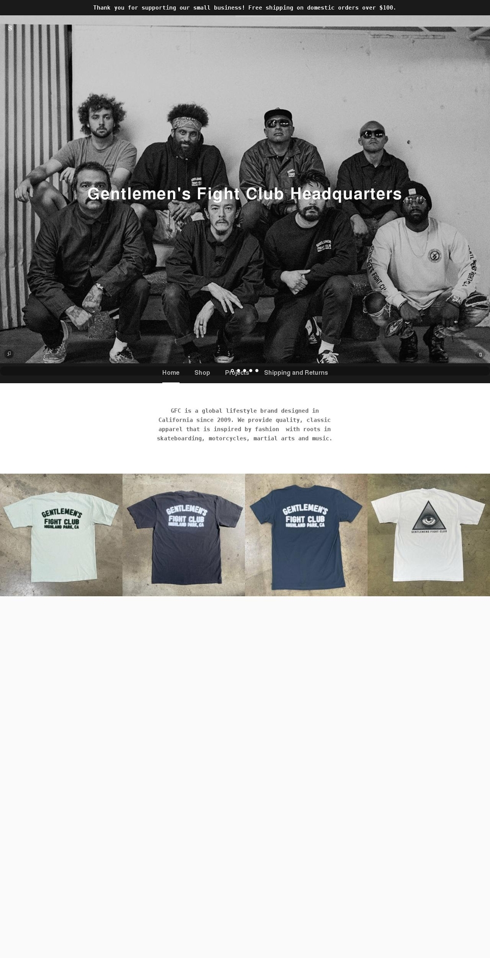 gfchq.com shopify website screenshot
