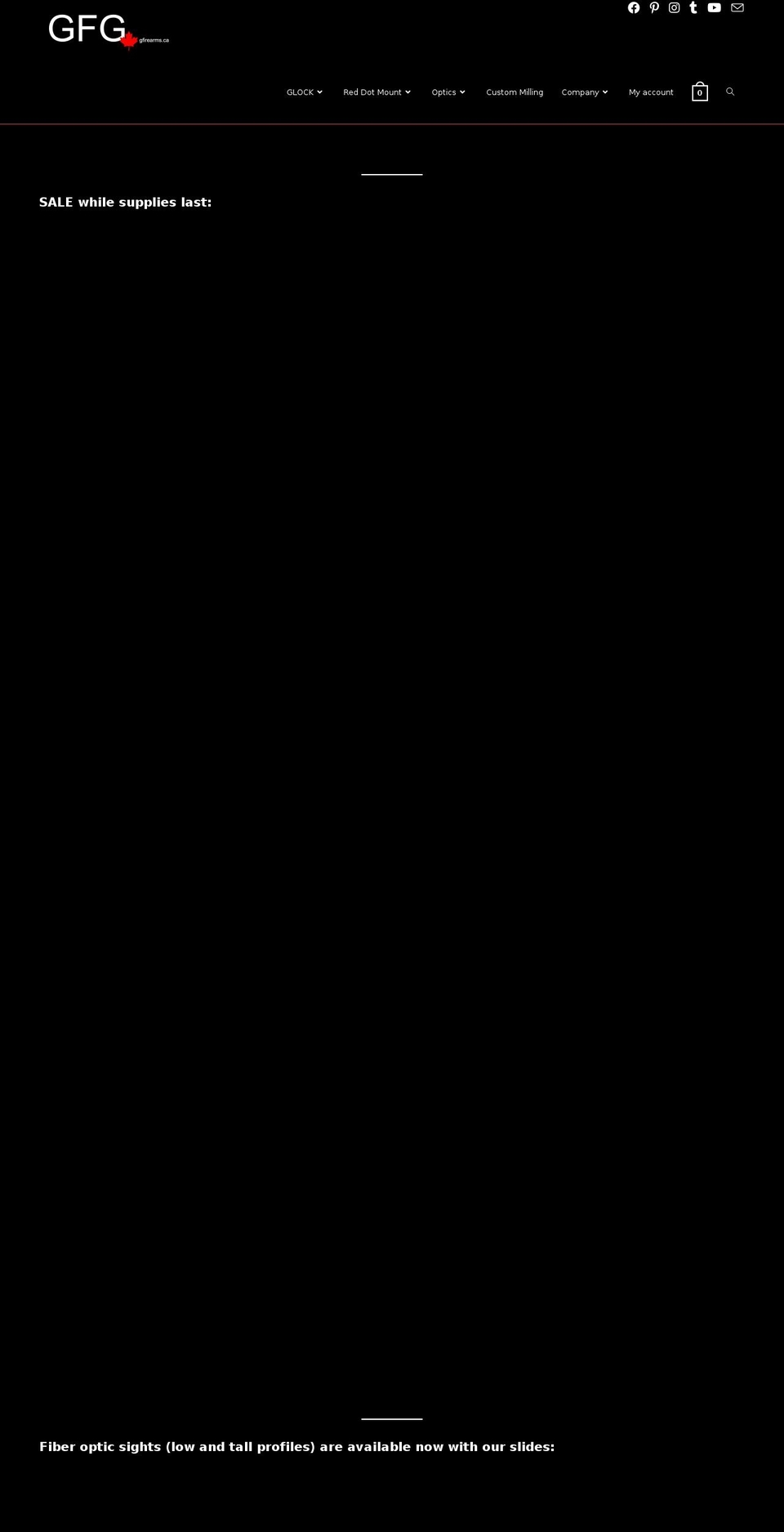 gfirearms.ca shopify website screenshot