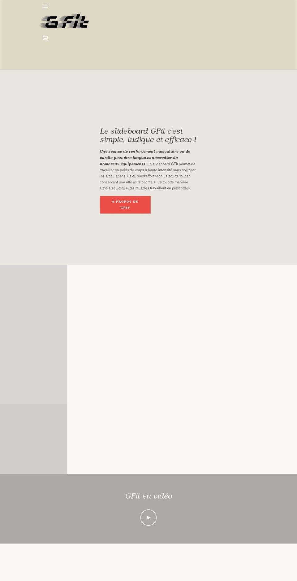 gfit-slideboard.com shopify website screenshot