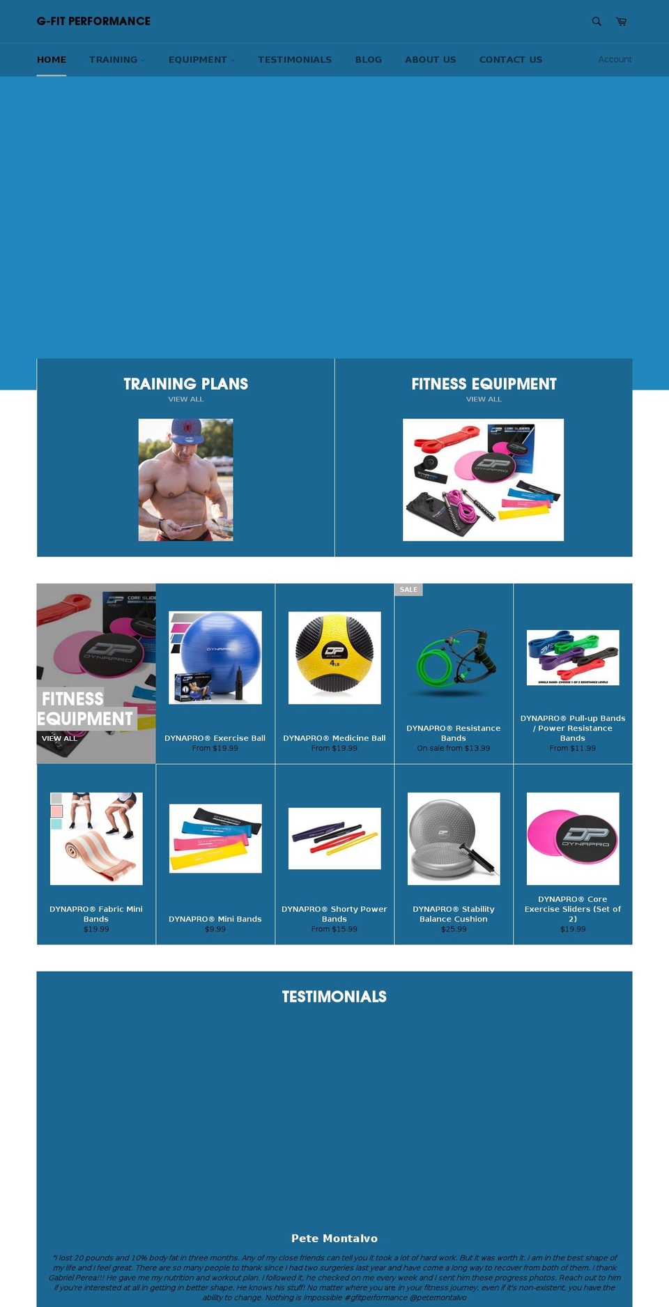 gfitperformance.com shopify website screenshot