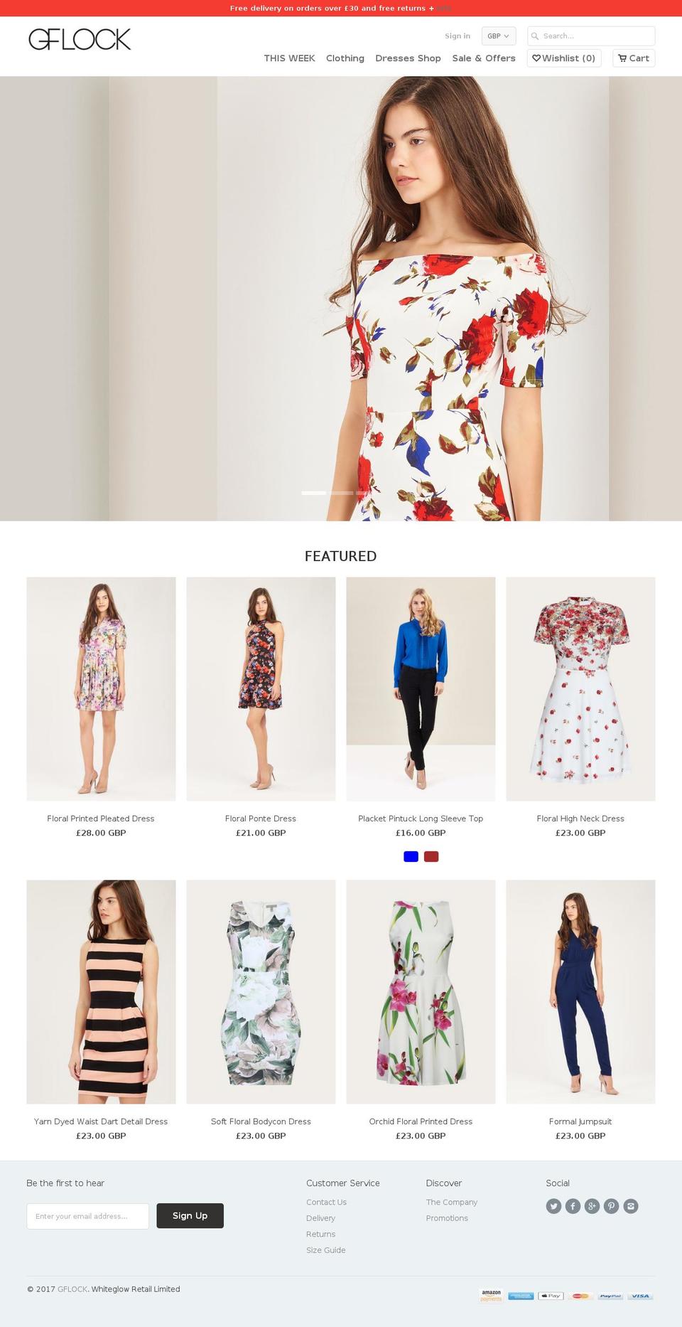 gflocklondon.com shopify website screenshot