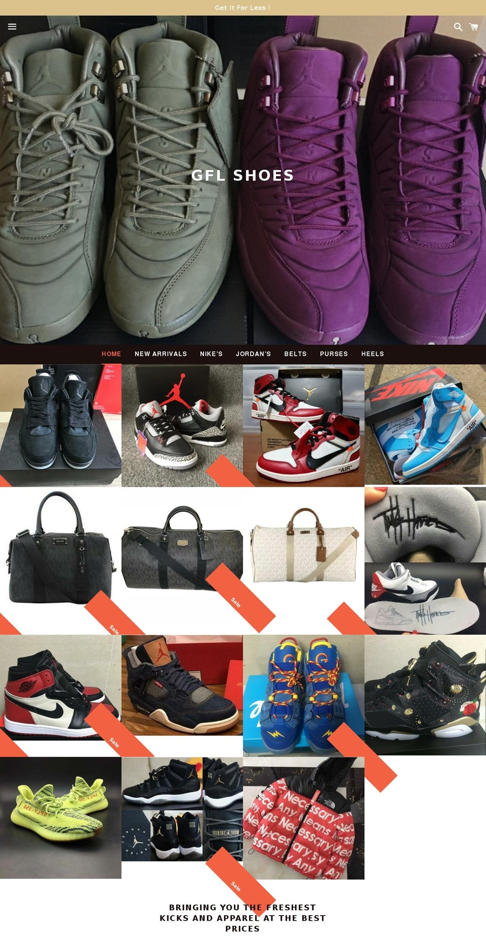gflshoes.com — Shopify storefront screenshot