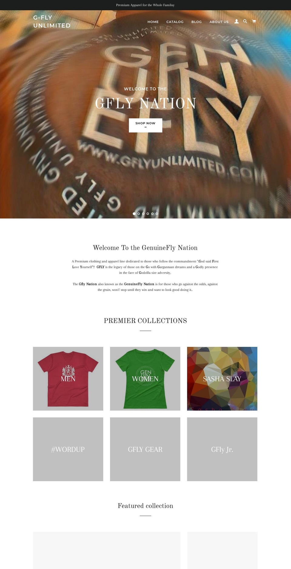 gflyunlimited.com — Shopify storefront screenshot