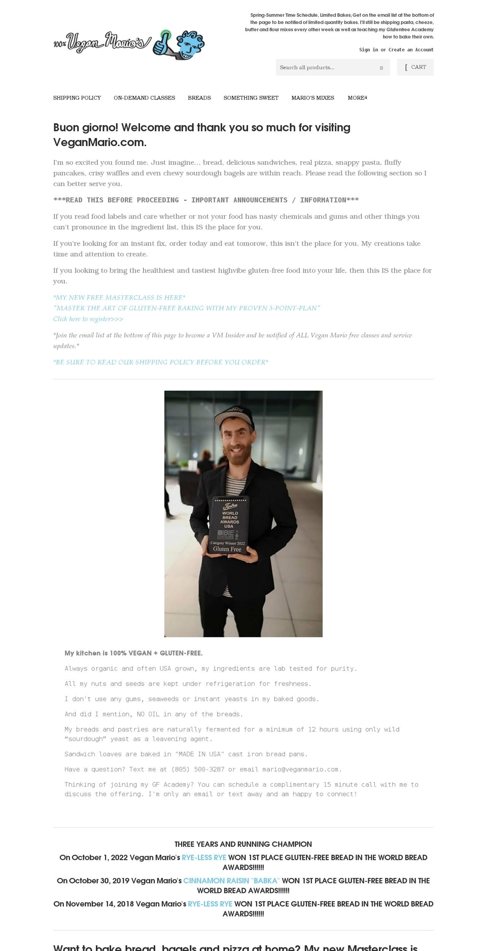 gfmario.com shopify website screenshot