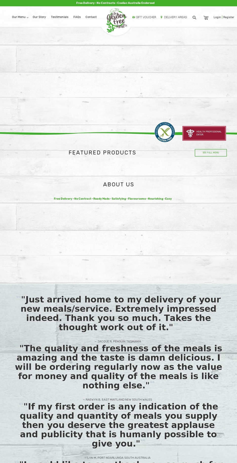 gfmeals.com.au shopify website screenshot