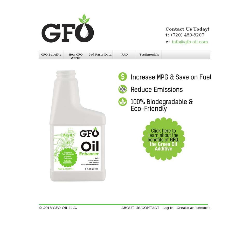 gfooil.com — Shopify storefront screenshot