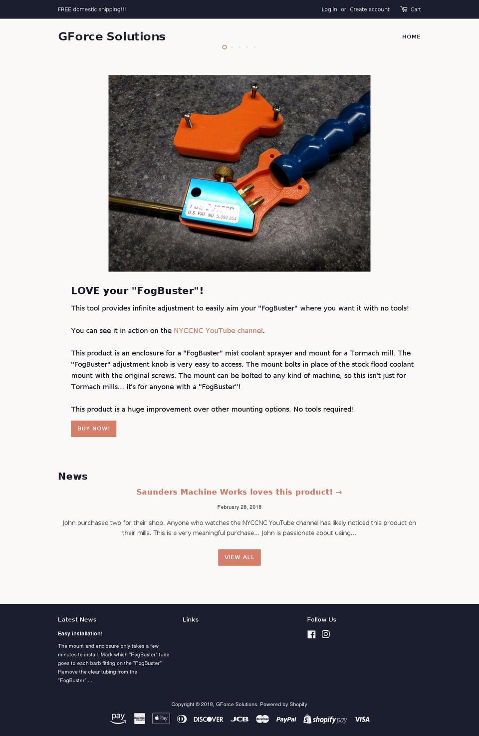 gforcesolutions.com — Shopify storefront screenshot