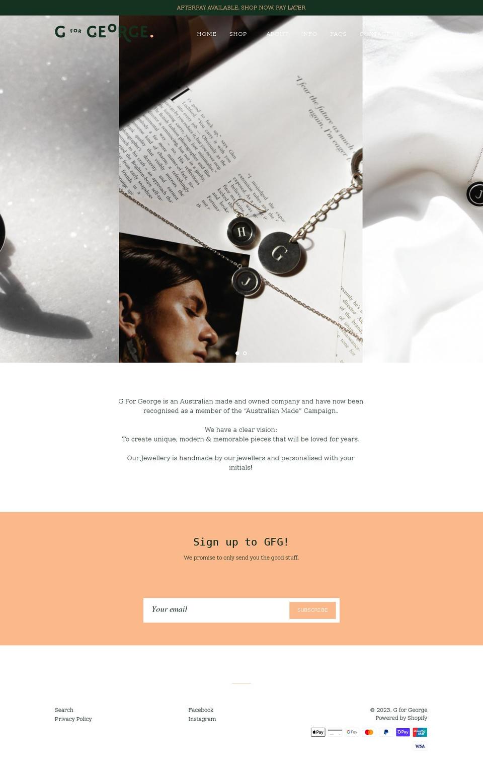 gforgeorge.com.au shopify website screenshot