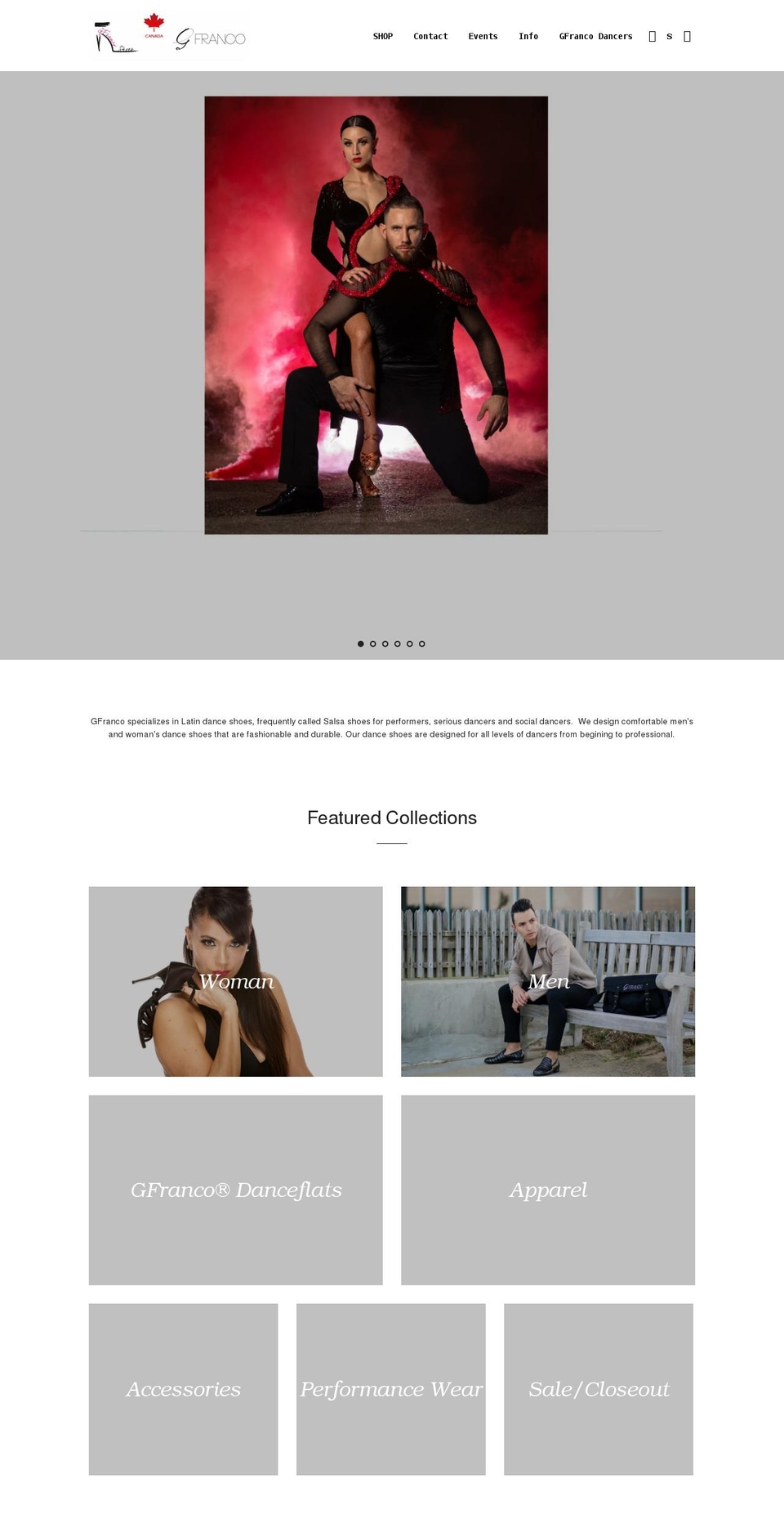 gfrancoshoes.ca shopify website screenshot