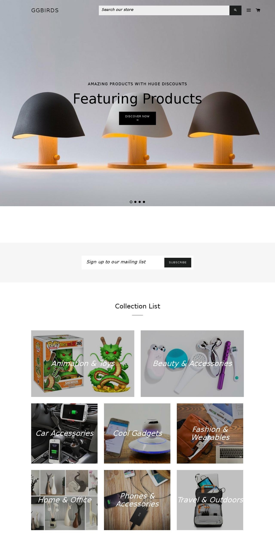 ggbirds.com — Shopify storefront screenshot