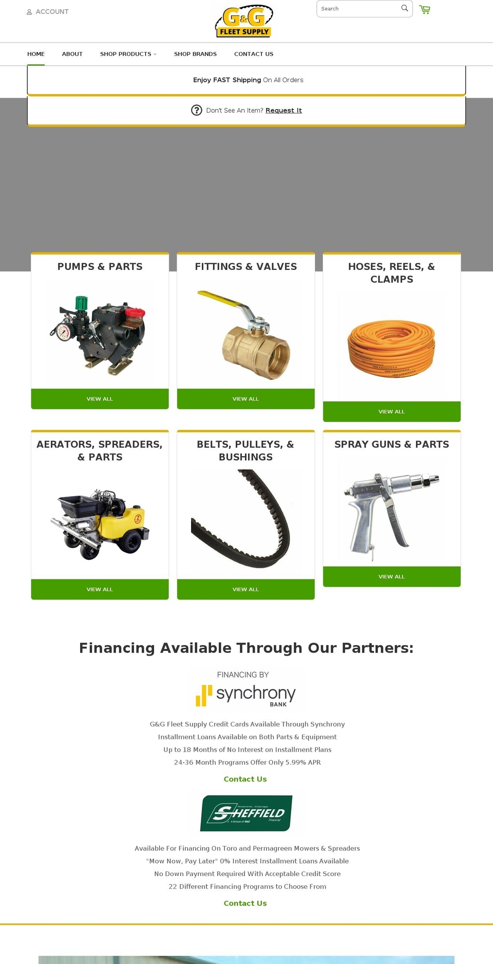 ggfleetsupply.com shopify website screenshot