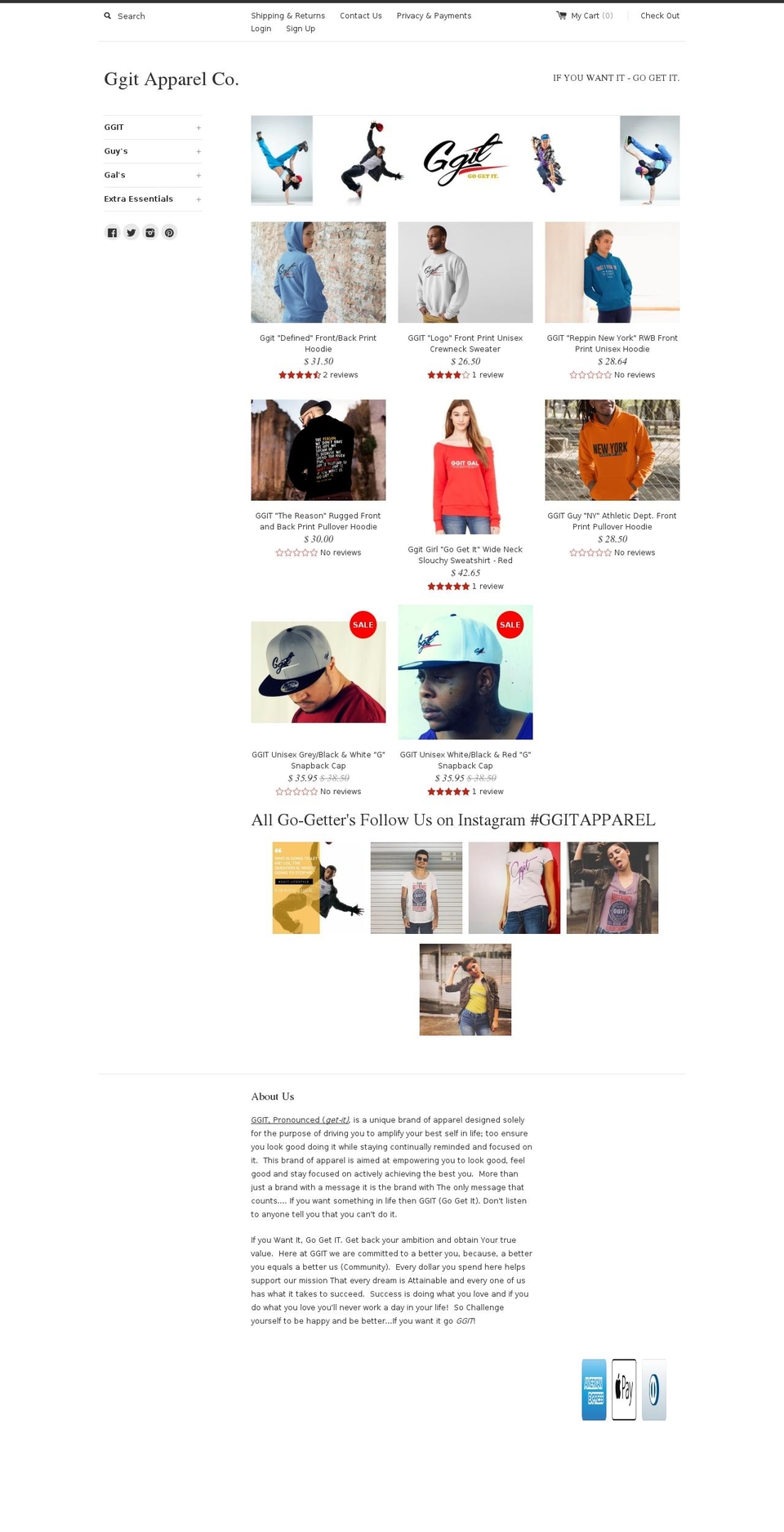 ggitapparel.com shopify website screenshot
