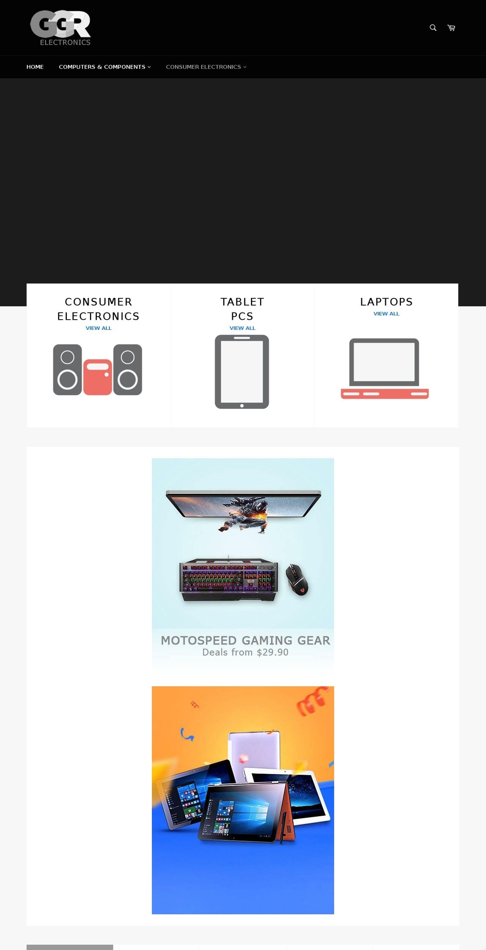 ggrelectronics.com shopify website screenshot