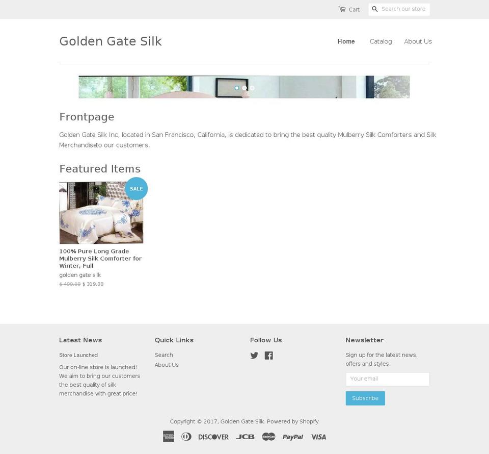 ggsilk-comforter.com shopify website screenshot