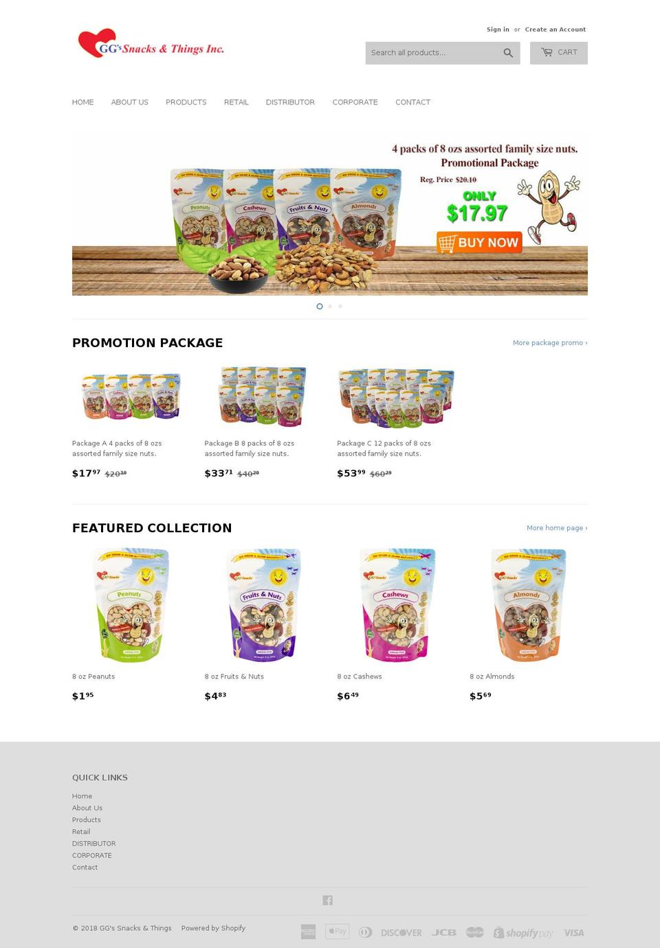 ggsnacksandthingsinc.com shopify website screenshot
