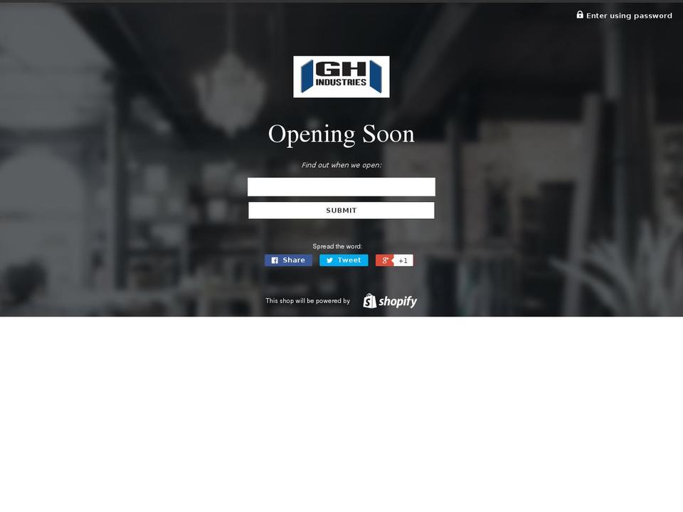 gh-industries.com shopify website screenshot
