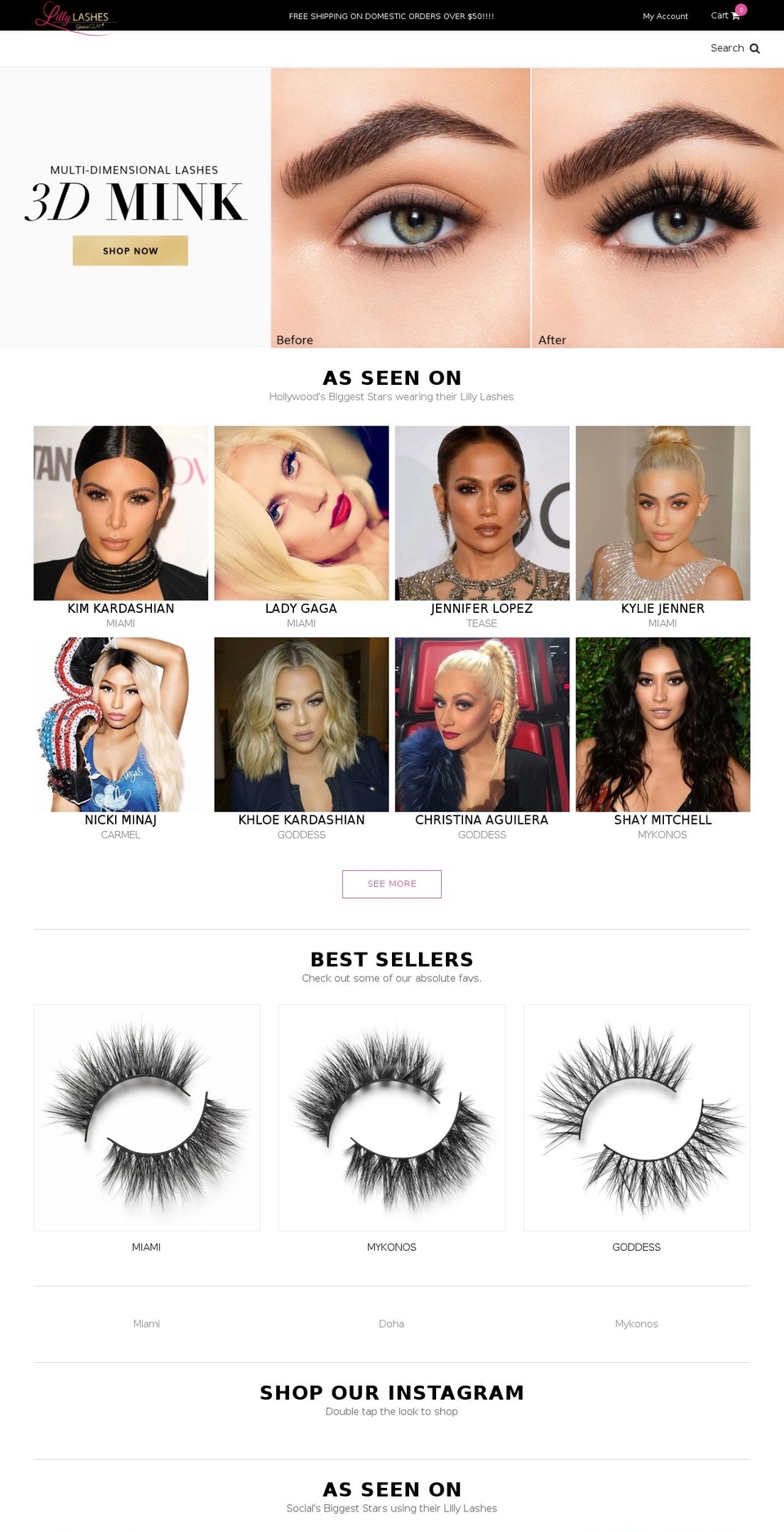 Lilly Lashes * PRODUCTION * Shopify theme site example ghalichiglamlive.com