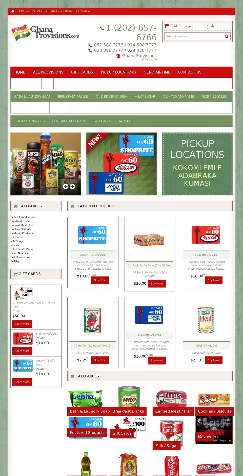 ghanaprovision.com shopify website screenshot